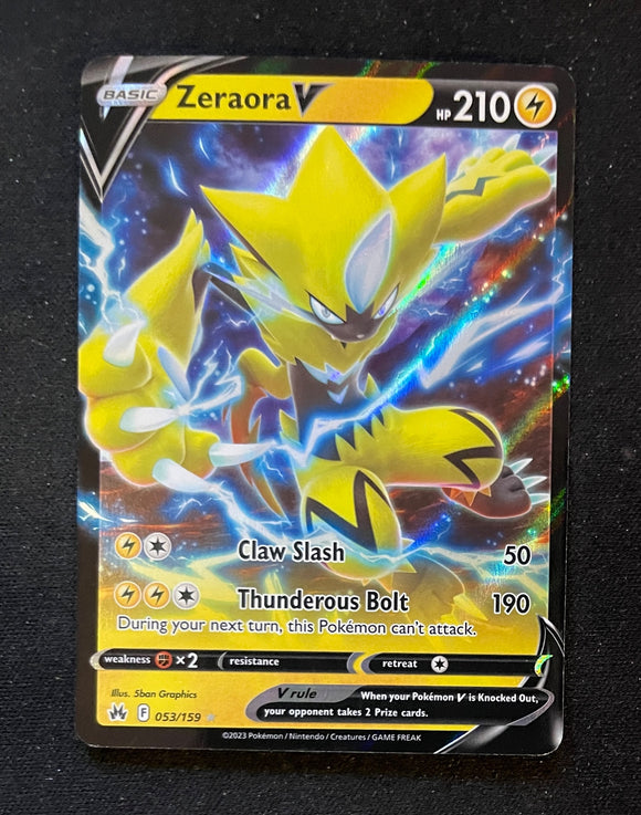 POKEMON ZERAORA V ULTRA RARE CROWN ZENITH 053/159 SWORD & SHIELD  NM/M