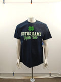 University Of Notre Dame Fighting Irish football Adidas To Go Tee Men's Size Large Blue Crew T Shirt NEW