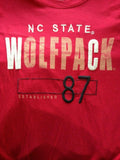 North Carolina State Wolfpack Mens Cotton Red Embroidered Crew Neck T Shirt Sz M