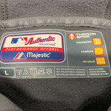 Toronto Blue Jays MLB Baseball Sweatshirt Large Majestic Therma Base Gray Poly Blend