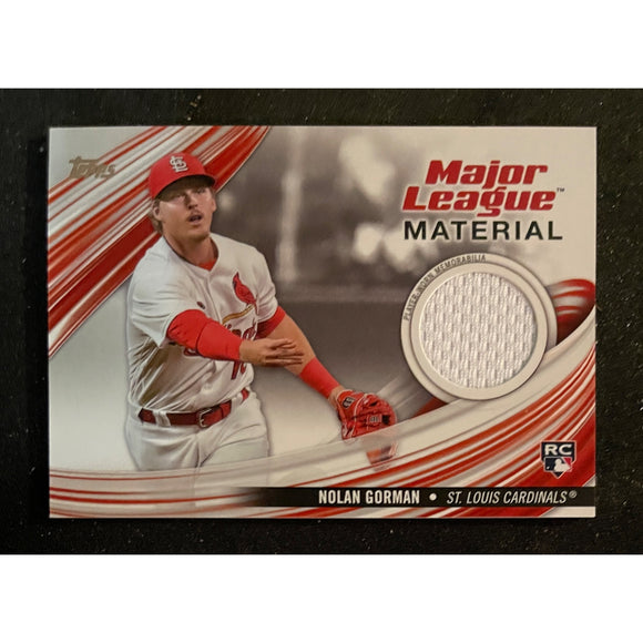 2023 Topps Baseball Major League Material Relic Nolan Gorman RC Cardinals MLM-NG