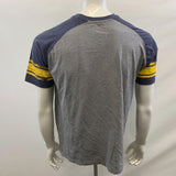 Michigan Wolverines Men's Raglan T Shirt Size Large Gray Cotton Blend Crew Neck Tee