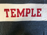 Temple University Crew Neck Sweater Men's Size Medium Spell Out Gray Cotton Knit Pullover