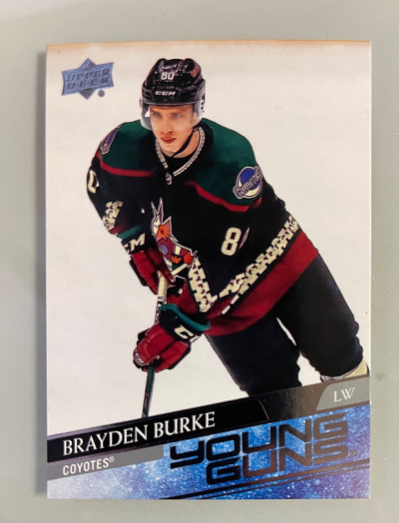 2020-21 Upper Deck Series 2 Young Guns Brayden Burke RC Coyotes 499