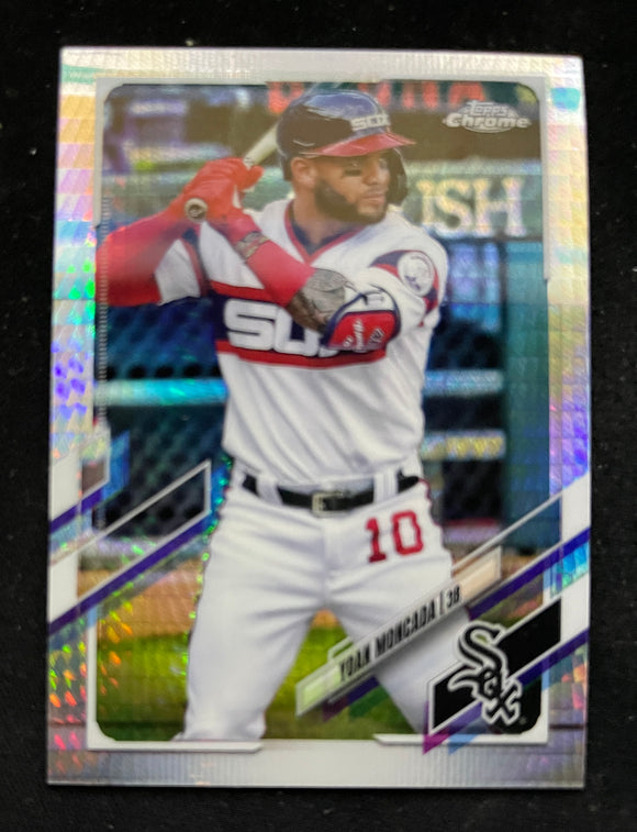 2021 Topps Chrome Baseball - Prizm Refractor - Yoan Moncada - White Sox - 186