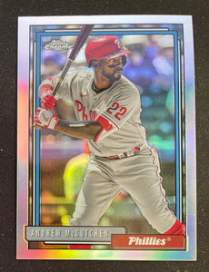 2021 Topps Baseball - Update Series - 1992 Topps Redux - Chrome - Andrew McCutchen - Phillies - TC92-37