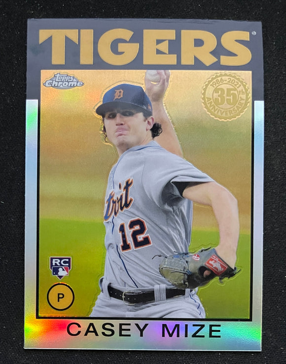 2021 Topps Chrome Baseball - 1986 Topps Baseball - Refractor - Casey Mize RC - Tigers - 86TC-13