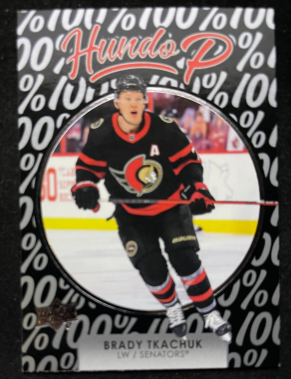 2021-22 Upper Deck Hockey - Series 1 - Hundo P - Brady Tkachuk - Senators - HP-8