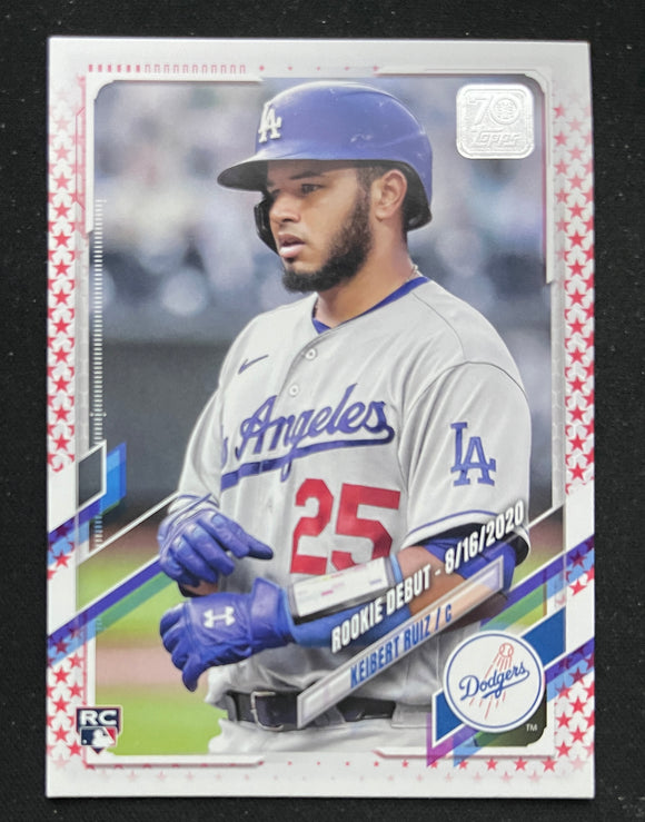 2021 Topps Baseball - Update Series - Independence Day #/76 - Keibert Ruiz RC - Dodgers - US309