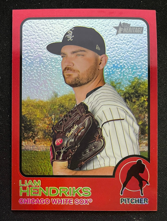 2022 Topps Heritage Baseball - Red Border Chrome #/573 - Liam Hendriks - White Sox - 6