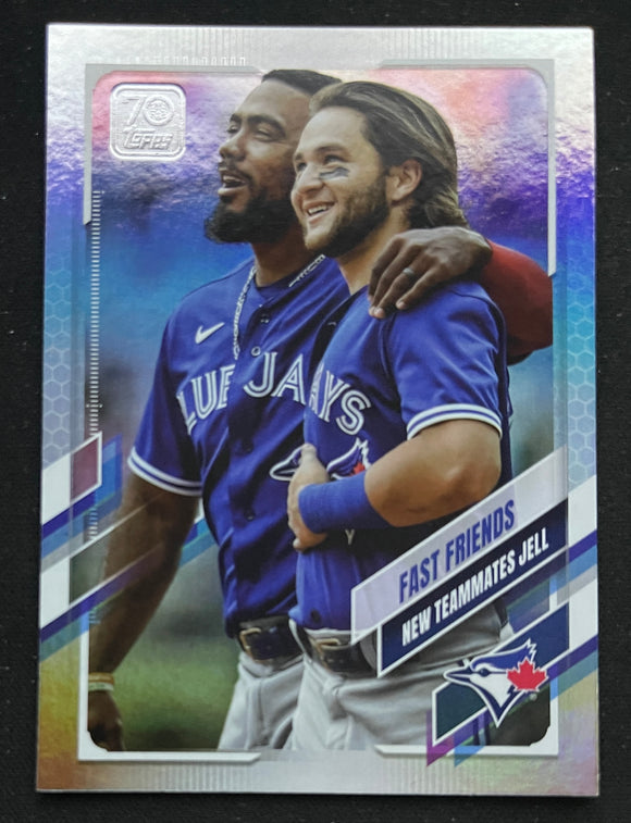 2021 Topps Baseball - Update Series - Rainbow Foil - Veteran Combos Semien Bichette - Blue Jays - US48