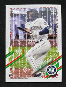 2021 Topps Holiday Baseball - Evan White RC - Mariners - HW84