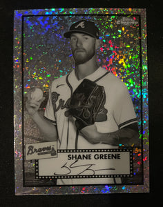 2021 Topps Chrome Baseball Platinum Anniversary Edition - Black and White Mini- Diamond - Shane Greene - Braves - 488