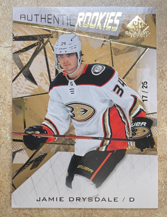 2021-22 Upper Deck - SP Game Used - Authentic Rookie - Gold #/25 - Jamie Drysdale - Ducks - 155