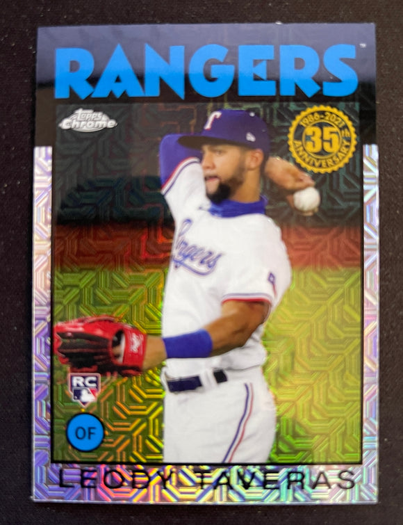 2021 Topps Baseball - Series One - Silver Pack 1986 Topps Chrome - Leody Taveras RC - Rangers - 86BC-18