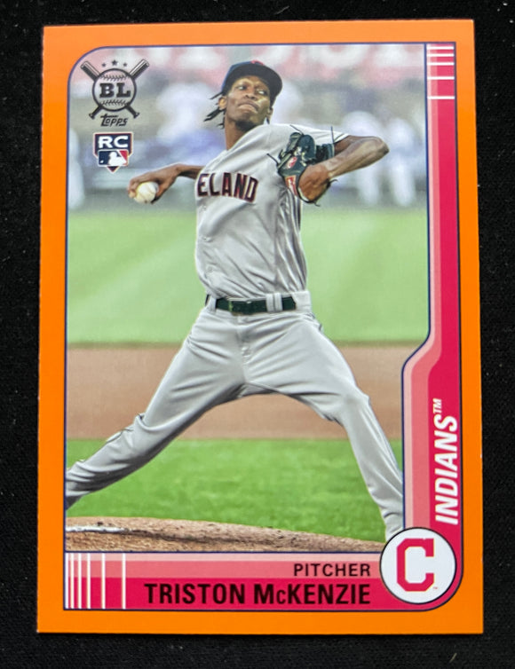 2021 Topps Big League - Orange - Tristan McKenzie RC - Guardians - 155