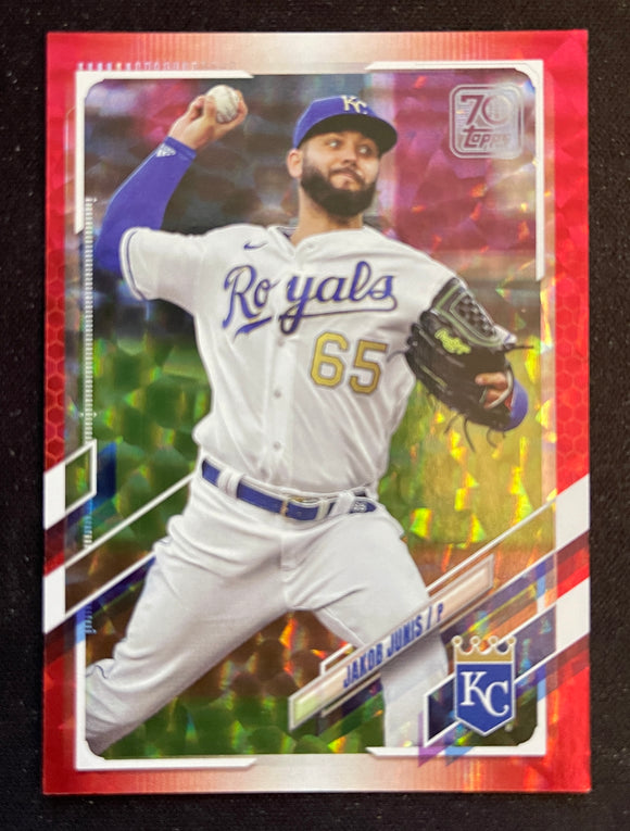 2021 Topps Baseball - Series One - Red #/199 - Jakob Junis - Royals - 19