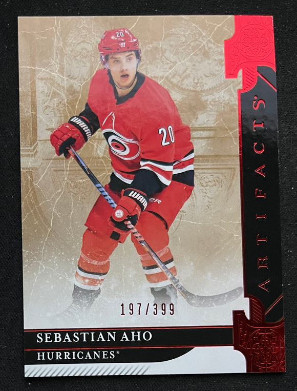 2019-20 Upper Deck Artifacts - Ruby #/399 - Sebastien Aho - Hurricanes - 114