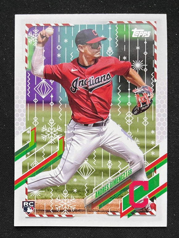 2021 Topps Holiday Baseball - Andres Giminez RC - Guardians - HW96