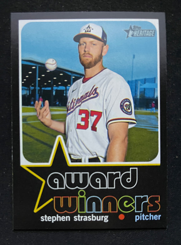 2022 Topps Heritage High Number - Award Winners - Stephen Strassburg - Nationals - AW-10