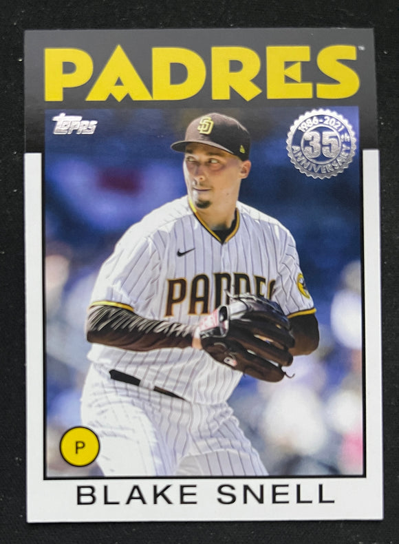 2021 Topps Baseball - Update Series - 1986 Topps Baseball 35th Anniversary - Blake Snell - Padres - 86B-40