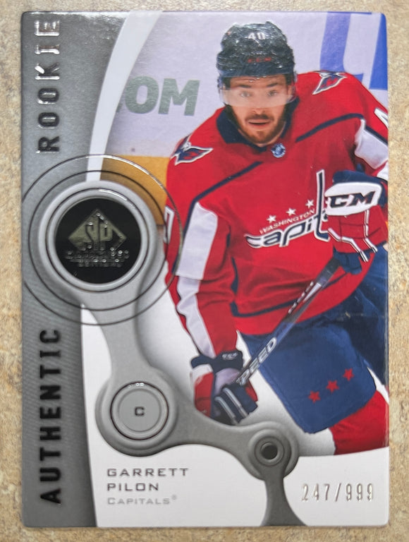 2021-22 Upper Deck - SP Game Used - Frameworks - Authentic Rookie - #/999 - Garret Pilon - Capitals - R-53