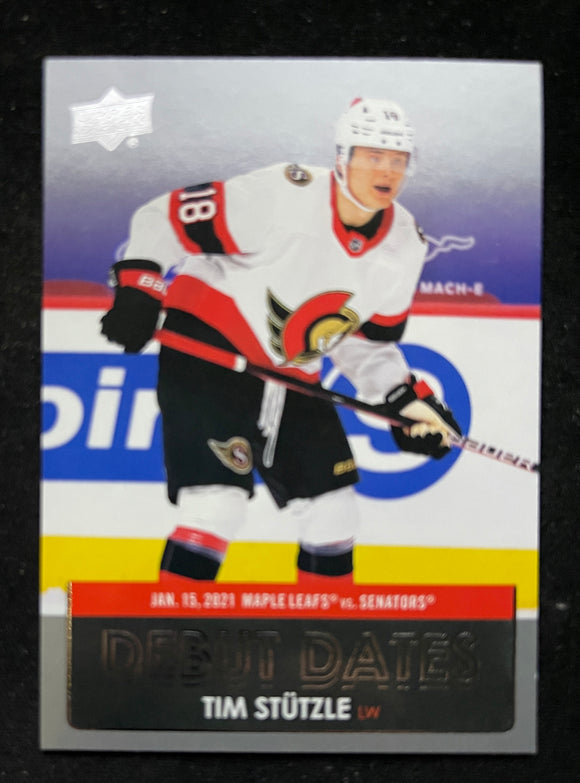 2021-22 Upper Deck Hockey - Series 1 - Debut Dates - Tim Stutzle - Senators - DD-7