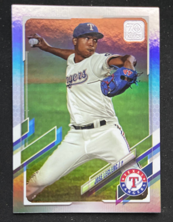 2021 Topps Baseball - Series Two - Rainbow Foil - Jose LeClerc - Rangers - 396