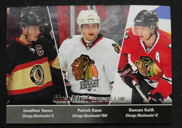 2010-11 Upper Deck - Series One - Checklist - Toews Kane Keith - Blackhawks - 199