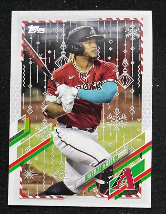 2021 Topps Holiday Baseball - Metalic - Ketel Marte - Diamondbacks - HW148