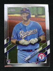 2021 Topps Chrome Baseball - Sam Huff RC - Rangers - 81