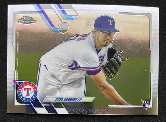 2021 Topps Chrome Baseball - Dane Dunning RC - Rangers - 187