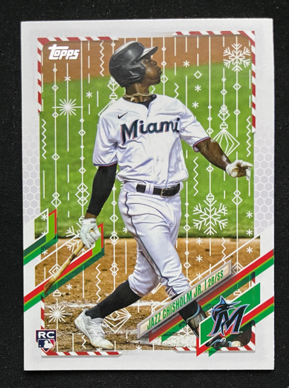 2021 Topps Holiday Baseball - Jazz Chisholm Jr. RC - Marlins - HW182