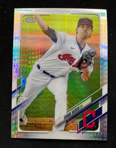 2021 Topps Chrome Baseball - Prizm Refractor - Shane Bieber - Guardians - 198