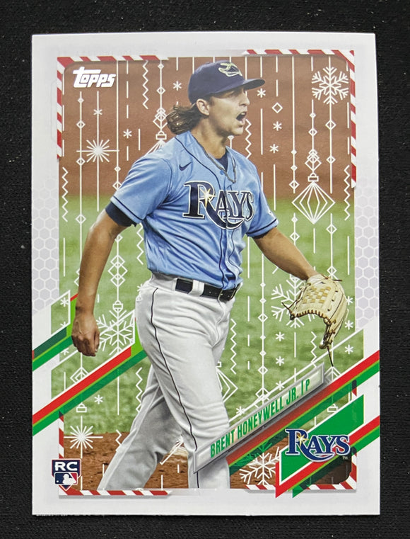 2021 Topps Holiday Baseball - Brent Honeywell RC - Rays - HW24