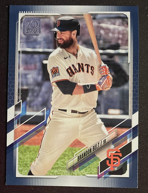 2021 Topps Baseball - Series Two - Royal Blue - Brandon Belt - Giants - 405