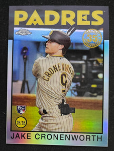 2021 Topps Chrome Baseball - Refractor - 1986 Topps Baseball - Jake Cronenworth RC - Padres - 86TC-18