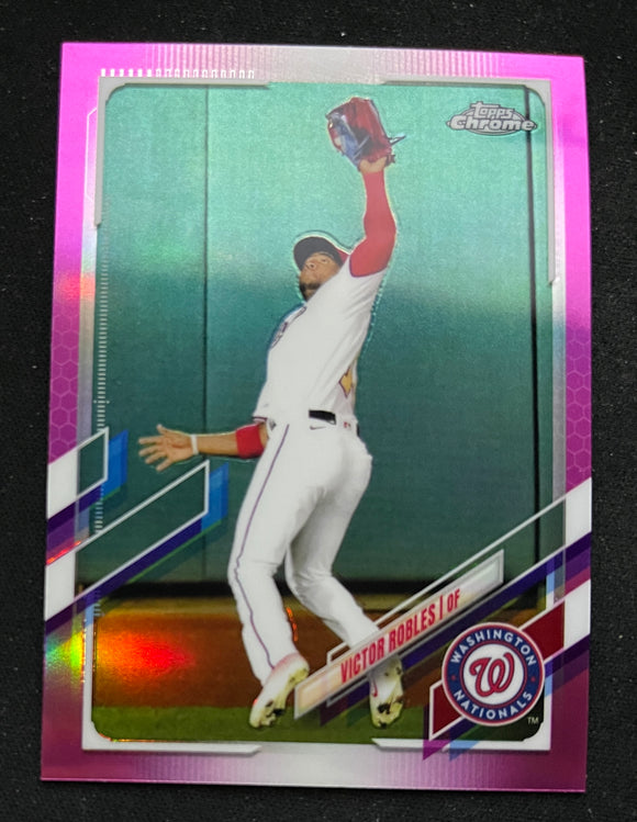 2021 Topps Chrome Baseball - Pink Refractor - Victor Robles - Nationals - 219