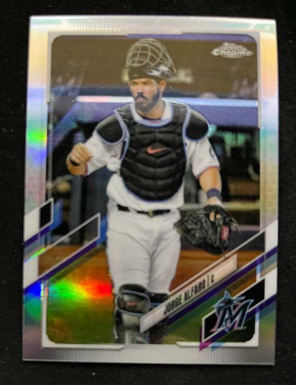 2021 Topps Chrome Baseball - Refractor - Jorge Alfaro - Marlins - 25