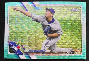 2021 Topps Chrome Baseball - Green Wave Refractor #/199 - Shun Yamaguchi - Blue Jays - 15