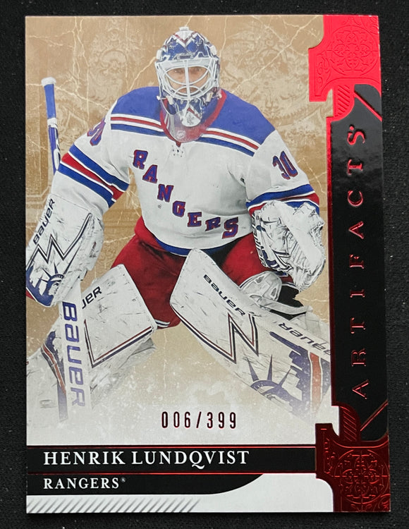 2019-20 Upper Deck Artifacts - Ruby #/399 - Henrik Lundqvist - Rangers - 130