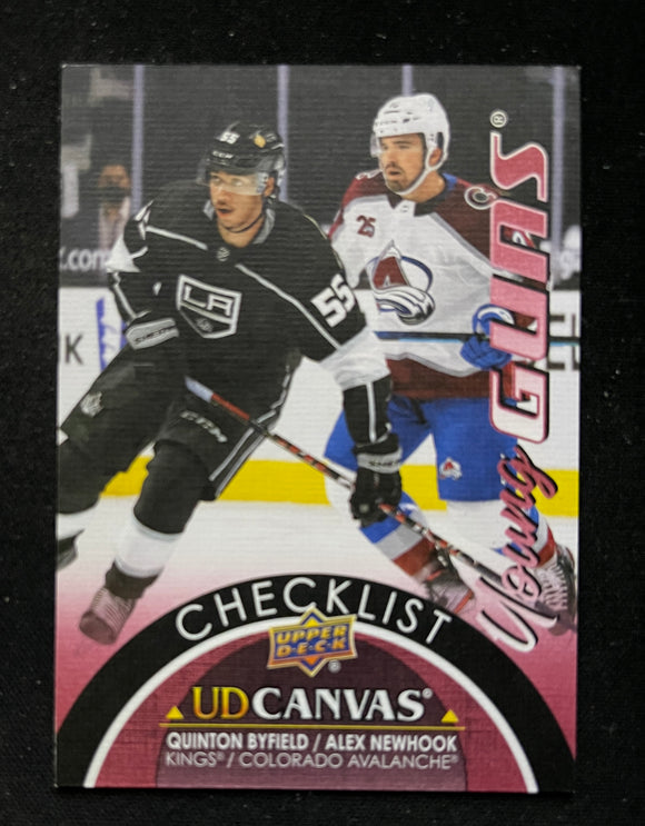 2021-22 Upper Deck Hockey - Series 1 - UD Canvas Checklist - Young Guns RC - Byfield Newhook - Kings Avalanche - C120