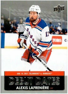 2021-22 Upper Deck Hockey - Series 1 - Debut Dates - Alexis Lafreniere - Rangers - DD-1