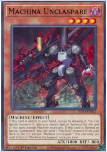 Yugioh Machina Unclaspare BLVO-EN027 1st Edition Common